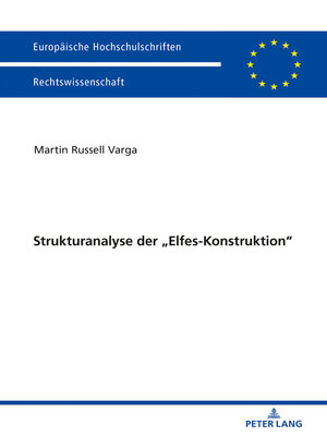cover image of Strukturanalyse der „Elfes-Konstruktion"